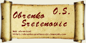 Obrenko Sretenović vizit kartica